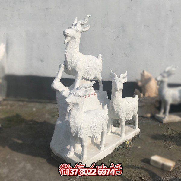 十二生肖石雕擺件，美化園林景觀