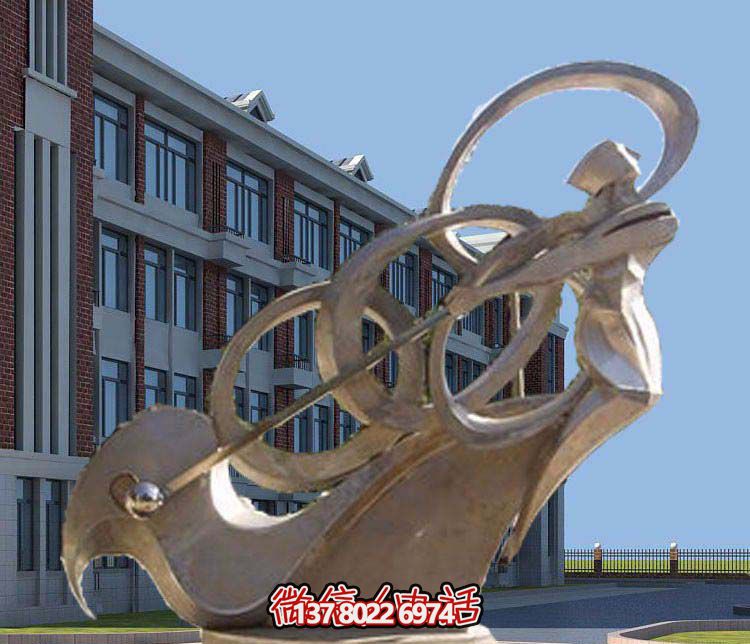 不銹鋼抽象高爾夫球雕塑，點綴景區園林