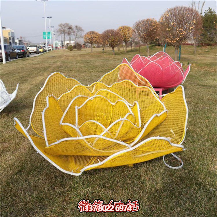 不銹鋼玫瑰花鏤空雕塑擺件，點綴戶外公園花園
