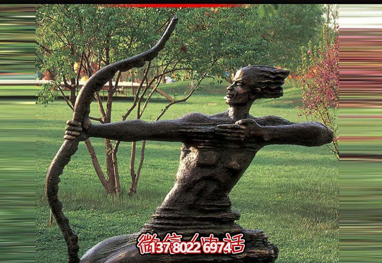 后羿射日雕塑，漆金鑄銅園林景區裝置