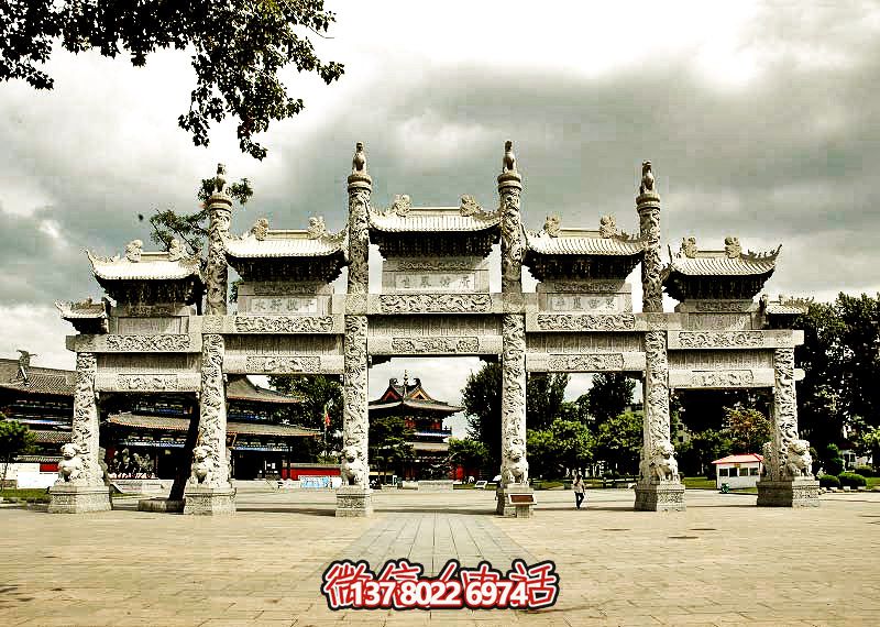 五門浮雕牌坊，美化大型景區廣場