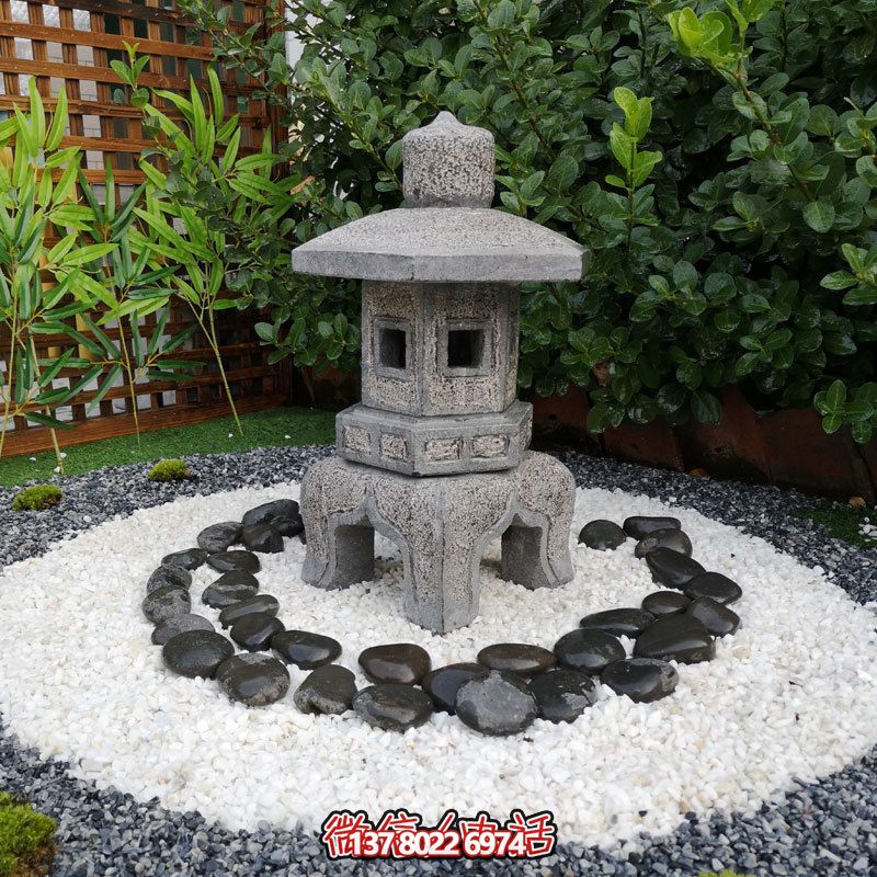 日式戶外石雕石燈，傳承精致大理石園林雕塑
