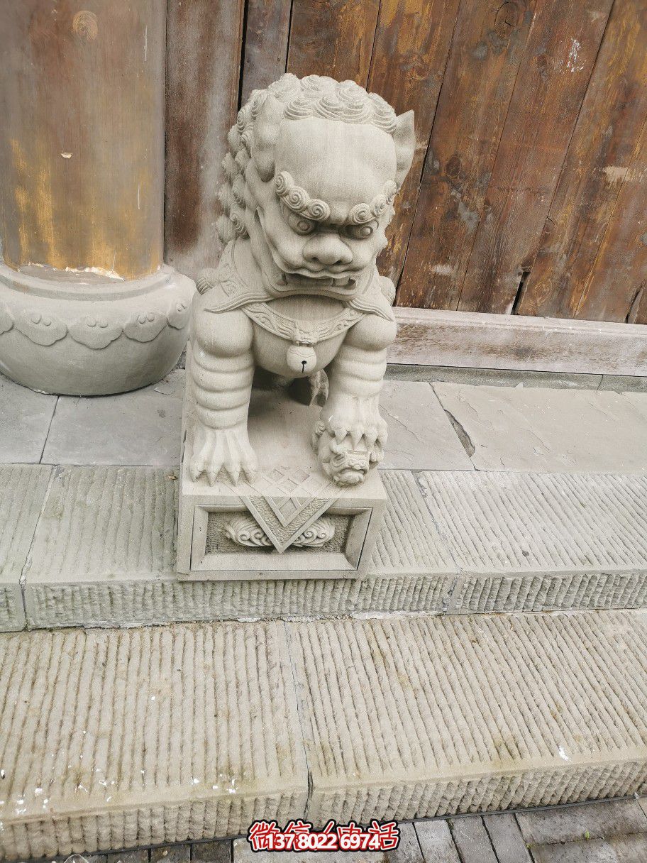 大理石石雕獅子雕塑，完美裝點庭院門口
