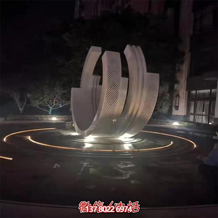 不銹鋼噴泉雕塑裝飾擺件，點綴售樓小區的美麗