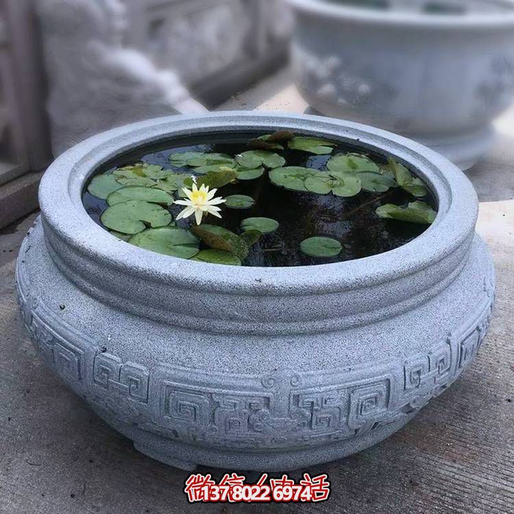 仿古大理石石雕魚缸，用藝術裝點你的生活