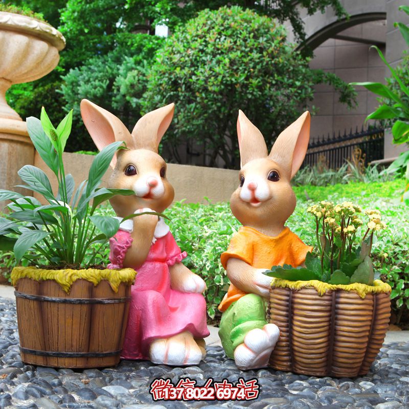 彩繪玻璃鋼兔子雕塑,點(diǎn)綴戶外公園裝飾 彩繪玻璃鋼兔子雕塑,點(diǎn)綴戶外公園裝飾
