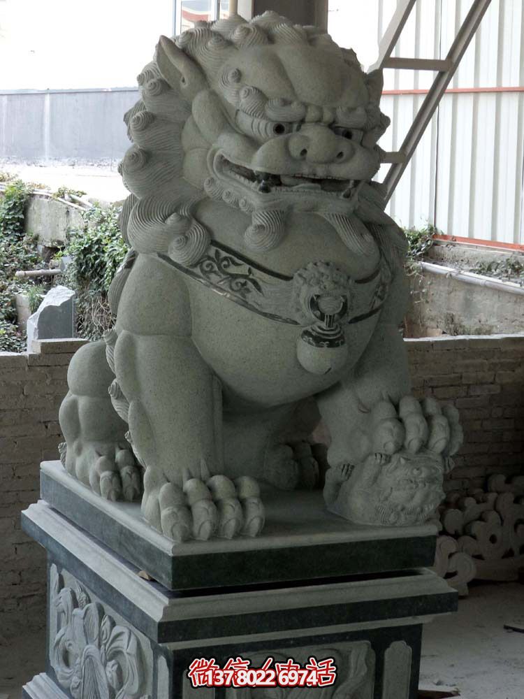 仿真大理石獅子雕塑，裝飾別墅大型法院