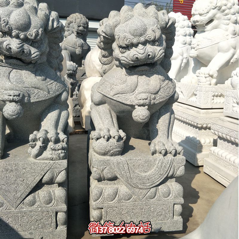 精美大理石獅子雕塑，裝點你的戶外庭院