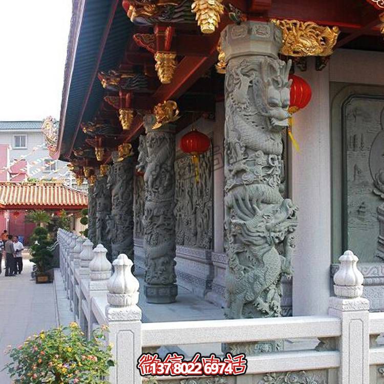 大理石雕刻的龍柱，點綴你家的廣場和寺院