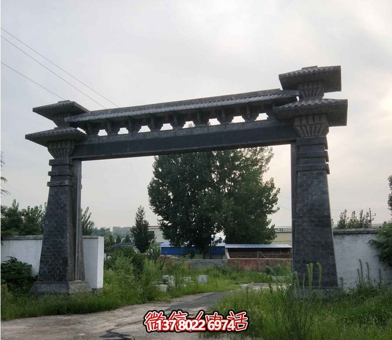 景區(qū)大型單門(mén)青石仿古牌坊石雕 景區(qū)大型單門(mén)青石仿古牌坊石雕